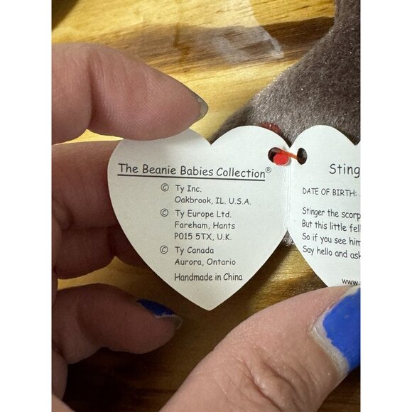 Ty Beanie Baby STINGER the Scorpion Hang Tag Intact - Picture 8 of 12